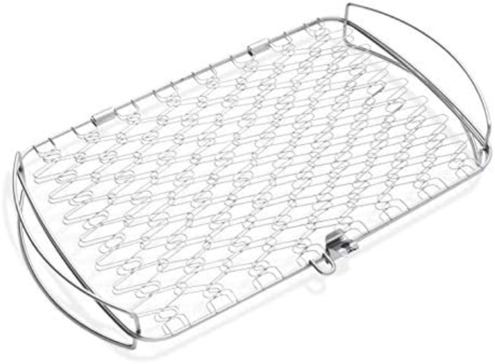 Weber Supporto per Pesce & Verdure / Cesto - Grande (46 x 28 cm), in acciaio ino