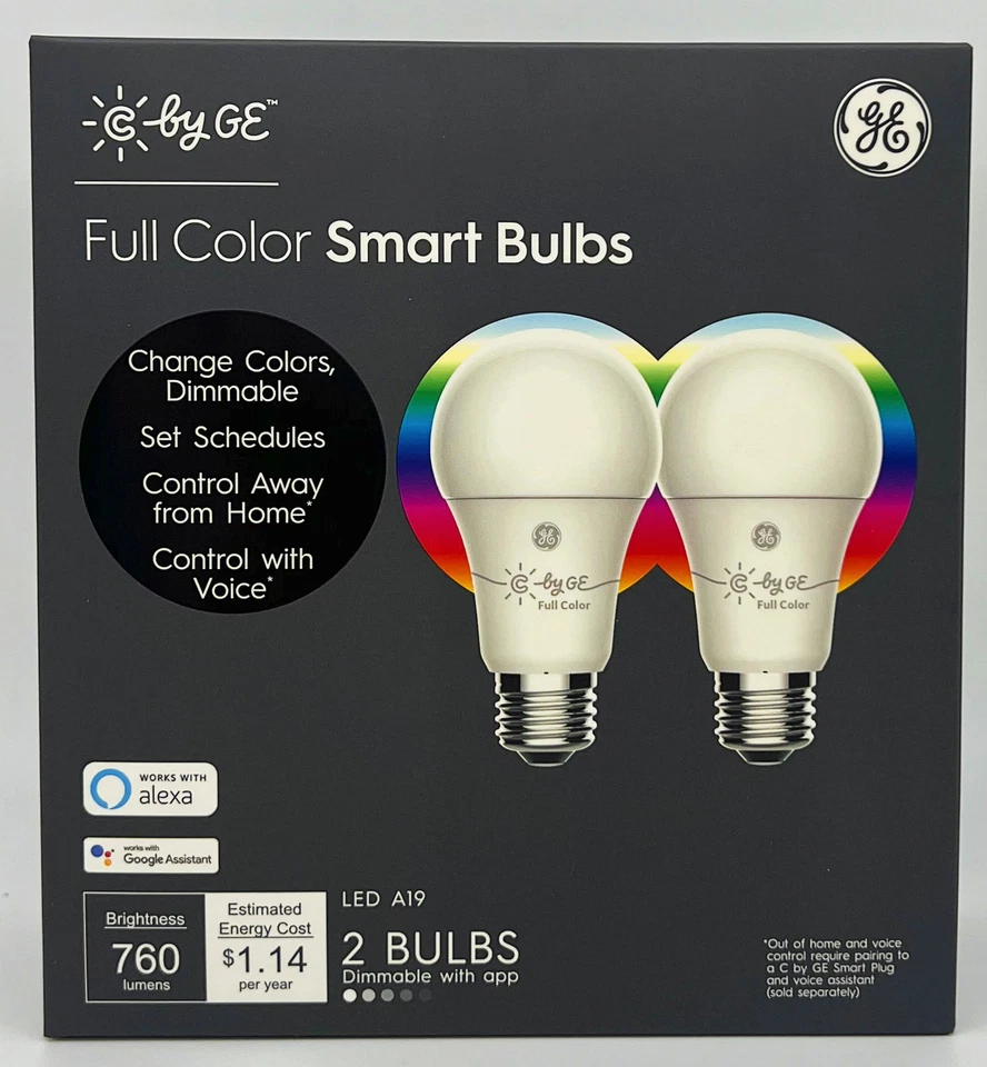 GE CYNC Smart LED Light Bulbs, Color Changing, Bluetooth Enabled, Christmas