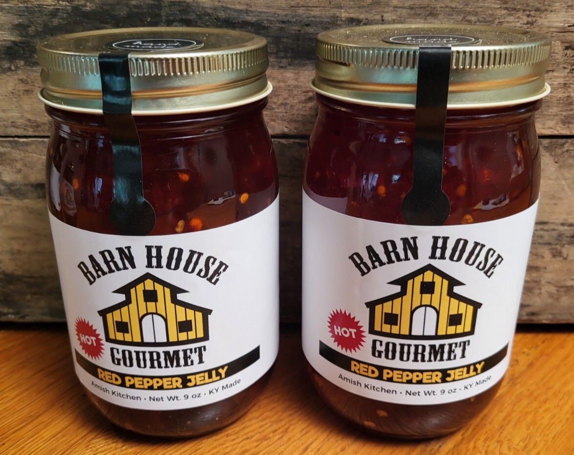 Hot Red Pepper Jelly Barn House Gourmet Todo Natural Presv Cocina Amish 19 OZ