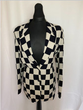 Georges Rech Checkered Vintage Blazer In Black And White Women Size 12, M