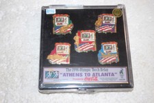Original Coca-Cola PIN SET OLYMPISCHE SPIELE ATLANTA 1996 box 5 Pins #0176