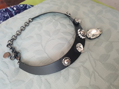 MIMCO BLACK LARGE CRYSTALS CHOKER RRP $329 NEW NO PRICE TAG + MIMCO DUST BAG ❤❤ - Picture 8 of 11