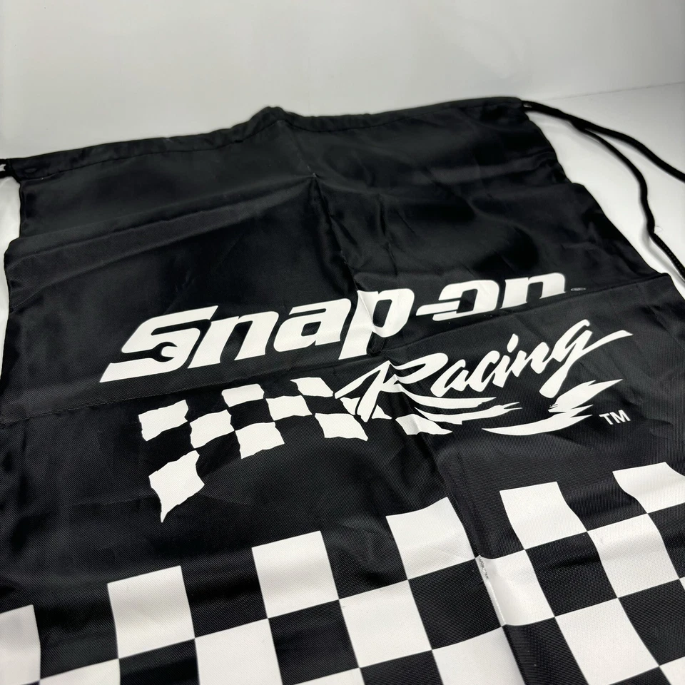 NEW Snap On Tools RACING CHECKERED Black And White Drawstring Bag/Backpack VTG - Image 2 of 4