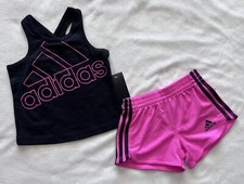 ADIDAS Sportswear Baby Girl's Tank Top and Shorts, 2-piece set - 12 Months