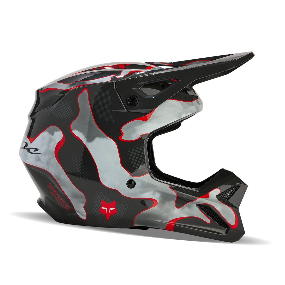 Fox Racing V1 Atlas Motocross Helmet (Grey/Red) 31376-037 | eBay