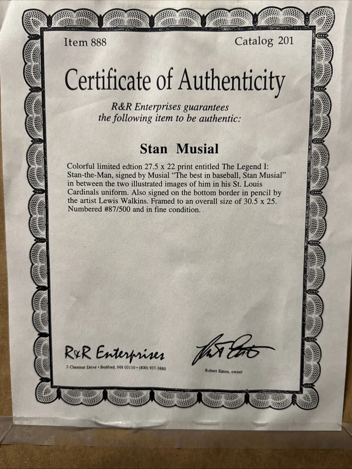 Stan The Man Musial Signed Print 28x23 Cardinals Auto HOF The Best In Baseball - Image 4 of 4