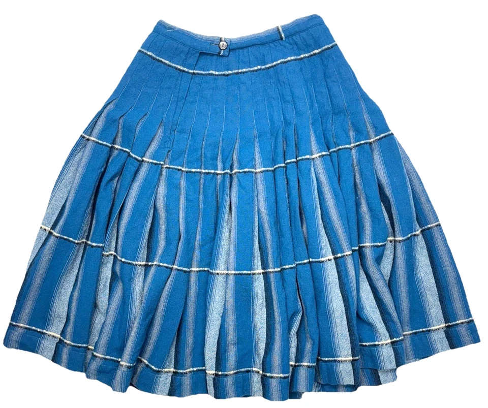 Falda De Colección Pendleton Lana Turnabout Reversible Franela Azul EE. UU. Garra Cremallera Foto 3 de 4