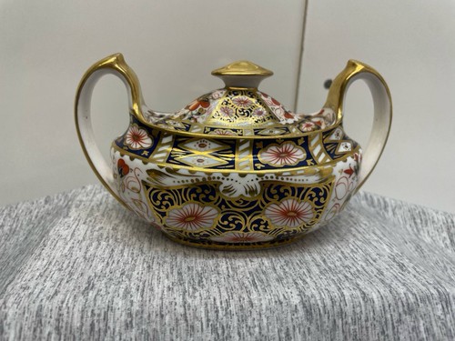 Vintage Pre-1910 Aynsley Imari Cream & Lidded Sugar England Blue Floral - Picture 13 of 15