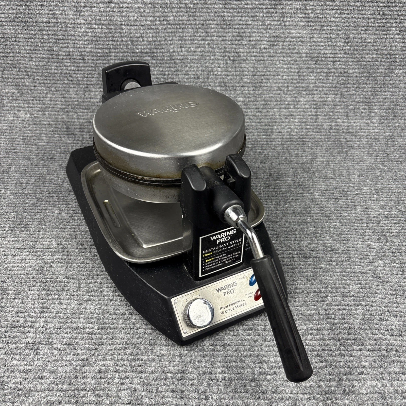 Waring Pro WWM200SA Belgian Waffle Maker Stainless Non-Stick Spill Tray Tested