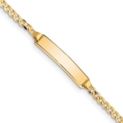 14K Gelbgold poliert massive Kette/massive Platte Panzerglied 20x4,8 mm Platte 8 Zoll