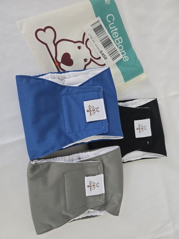 CuteBone Male Dog Belly Band Wrap Diaper 3-Pack X-SMALL Pet