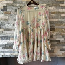 Like New Ganni Georgette Afterglow Mini Dress Pleated Size 34 Small