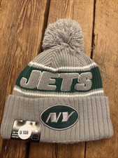 NWT New Era New York Jets NFL Logo Cuffed Pom Knit Beanie One Size