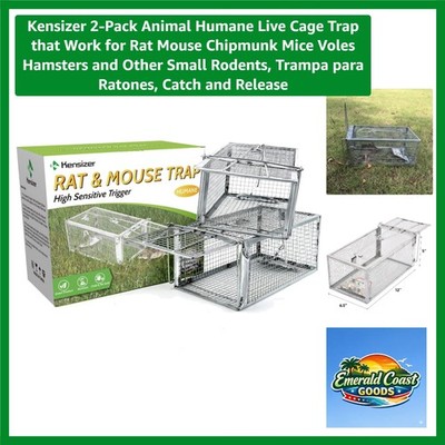 High-Sensitivity 2-Pack Live Animal Trap for Mice & Chipmunks | Auto-Lock Safety