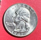 1947D Choice Uncirculated US Washington SILVER Quarter! "DENVER" Mint! Old Coin!
