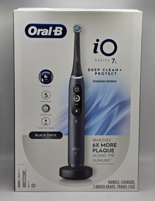 Oral-B iO7 Series 7 Electric Toothbrush Black Onyx + Travel Case & 2 Heads