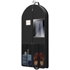 Foldable 43" Black Suit Garment Clothes Travel Bag for Men,Wardrobe Carry Coat