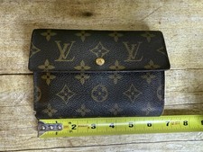 Louis Vuitton Monogram Canvas Trifold Wallet Brown Vintage Made in France