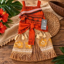 Disney Moana Costume Dress Girls Size 5/6 New With Tags NWT Halloween Princess