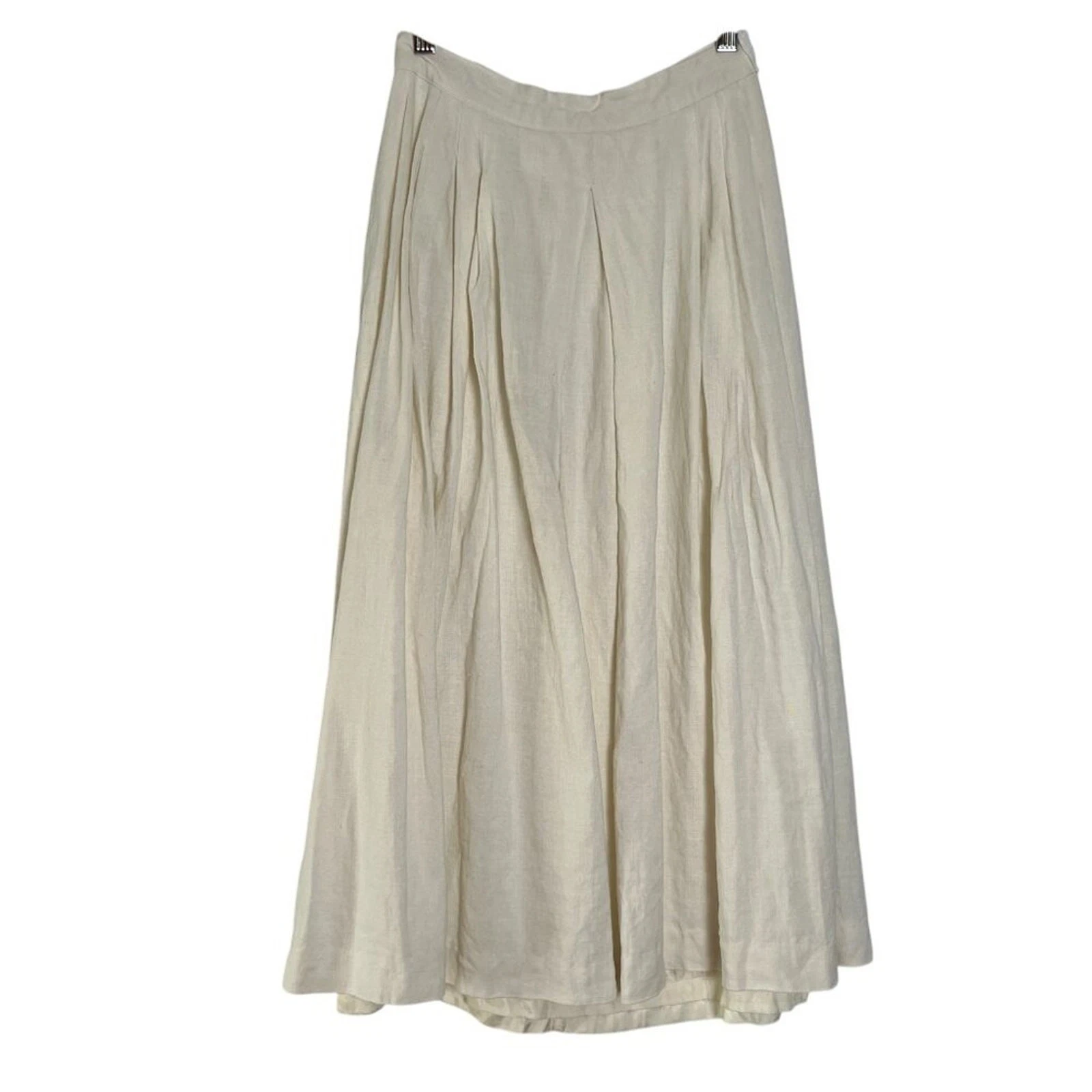 Vintage Talbots Linen Pleated Midi Skirt Womens 6 Cream Made USA Runs Small
Opens in a new window or