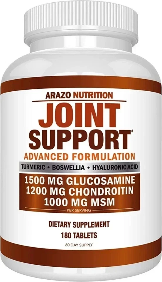 Arazo Nutrition Glucosamine Chondroitin Turmeric MSM Boswellia Joint Support 180 - Image 2 of 4