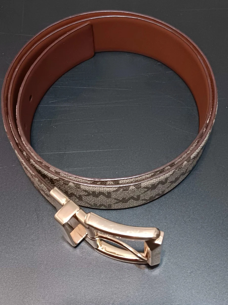 Michael Kors Beige Leather Belt with Logo Silver Buckle Size (L) s-l400.jpg main image 3