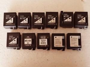LOT of 10 *EMPTY* CARTRIDGES BC-02 CANON