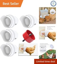 Automatic Chicken Feeder with Rain Cover - 5 Gallon Capacity and Less Spillage