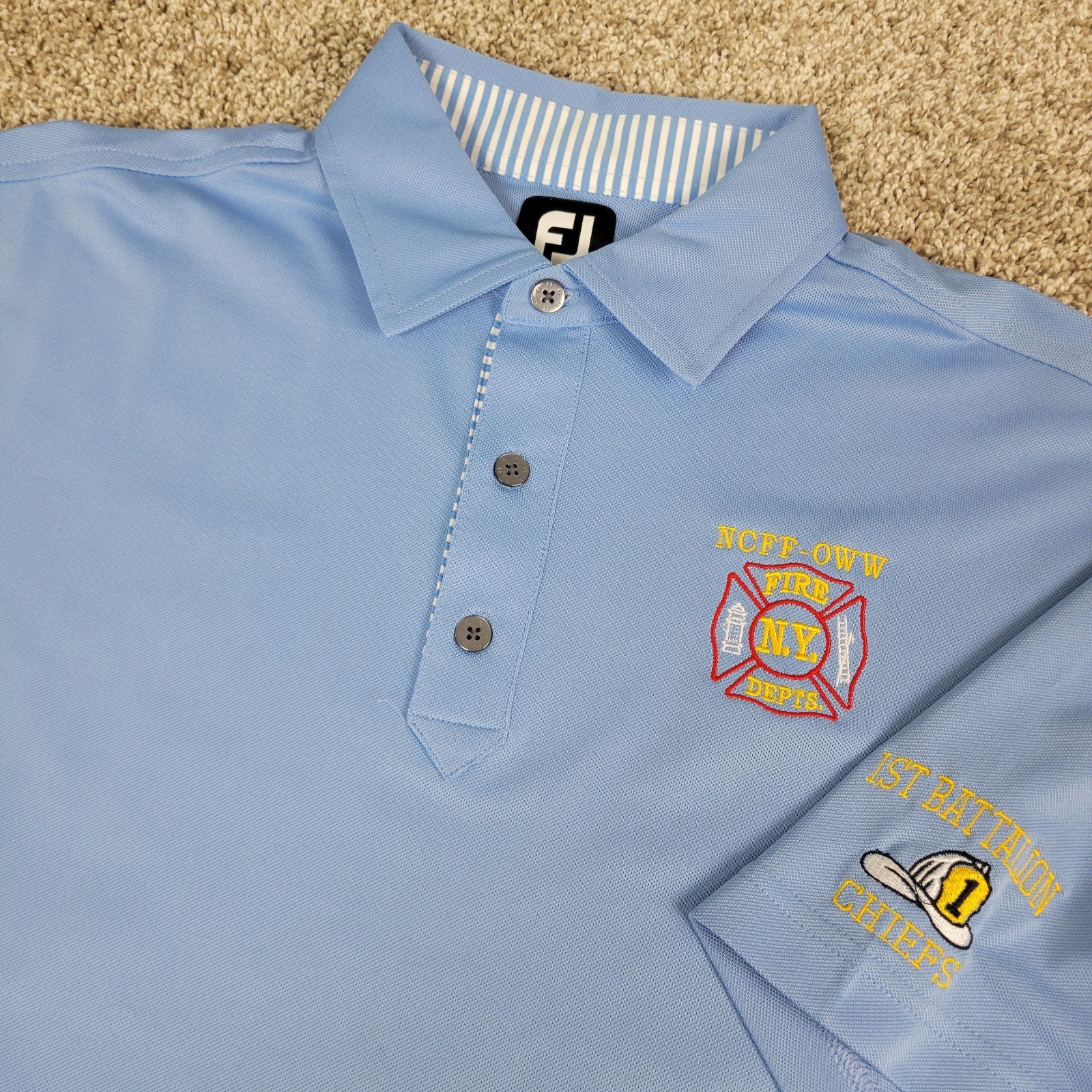 FootJoy Mens Medium Solid Blue Performance Stretc… - image 1