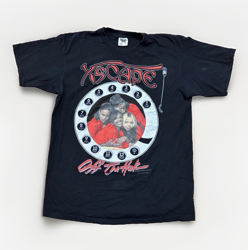 Vintage Xscape Off The Hook Rap T Double-Sided Black Men's XL T-Shirt