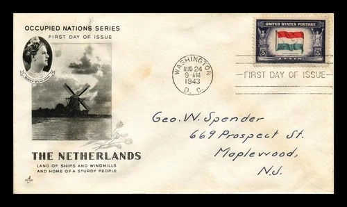 US COVER NETHERLANDS OCCUPIED NATIONS SERIES FDC SCOTT 913 ARTCRAFT