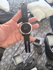 Garmin Fenix 6 Smartwatch 47mm Silver with Black Band, GPS, Triathlon Multisport