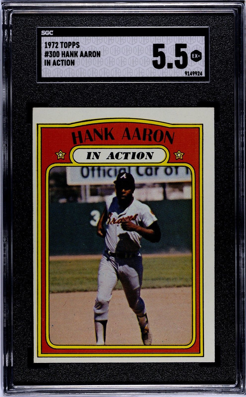 1972 Topps #300 Hank Aaron In Action SGC 5.5  755 Home Runs