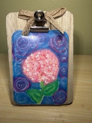 ACEO Original Oil Pastel Series| Hydrangea llustration OOAK  Collectible Artwork