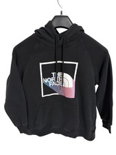 North Face Hooded Pullover Sweatshirt Womens Size Large Logo Black