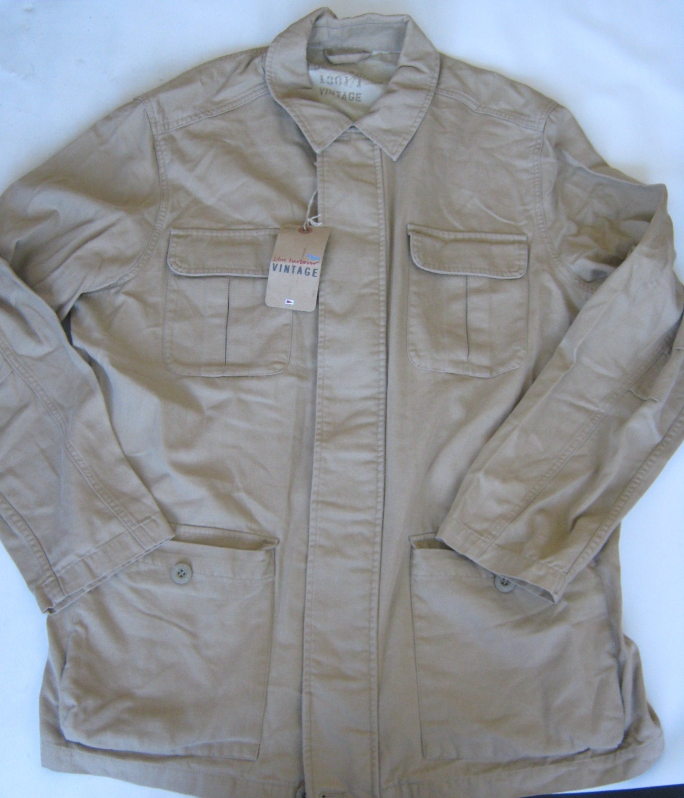 Utility Jacket Khaki Multi Pocket Cotton Blue Harbour M&S Men's XL NEW BNWT
