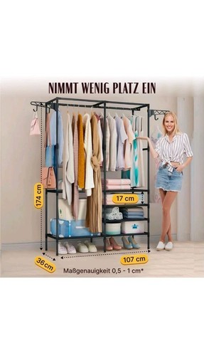 Open Wardrobe System in Black - Ideal for Dressing Room & Bedroom - Picture 3 of 6