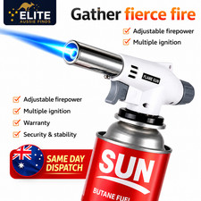 Butane Gas Torch Burner Adjustable Flame BBQ Cooking Baking Welding Lighter Tool