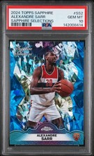 2024 TOPPS CHROME SAPPHIRE EDITION SAPPHIRE SELECTIONS ALEXANDRE SARR RC PSA 10