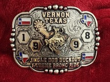 Rodeo  1998  X Treme Bronc Riding Champion Trophy Buckle  Vernon Texas  Rare  W95