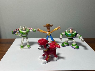 Disney Toy Story Paw Patrol Figures LOT of 4 - Woody, Buzz & Marshall