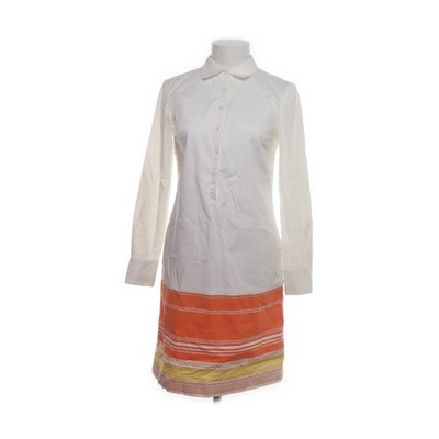Ann Taylor, Blusenkleid, Größe: S, Weiß/Orange/Gelb, Baumwolle/Elasthan #oNw