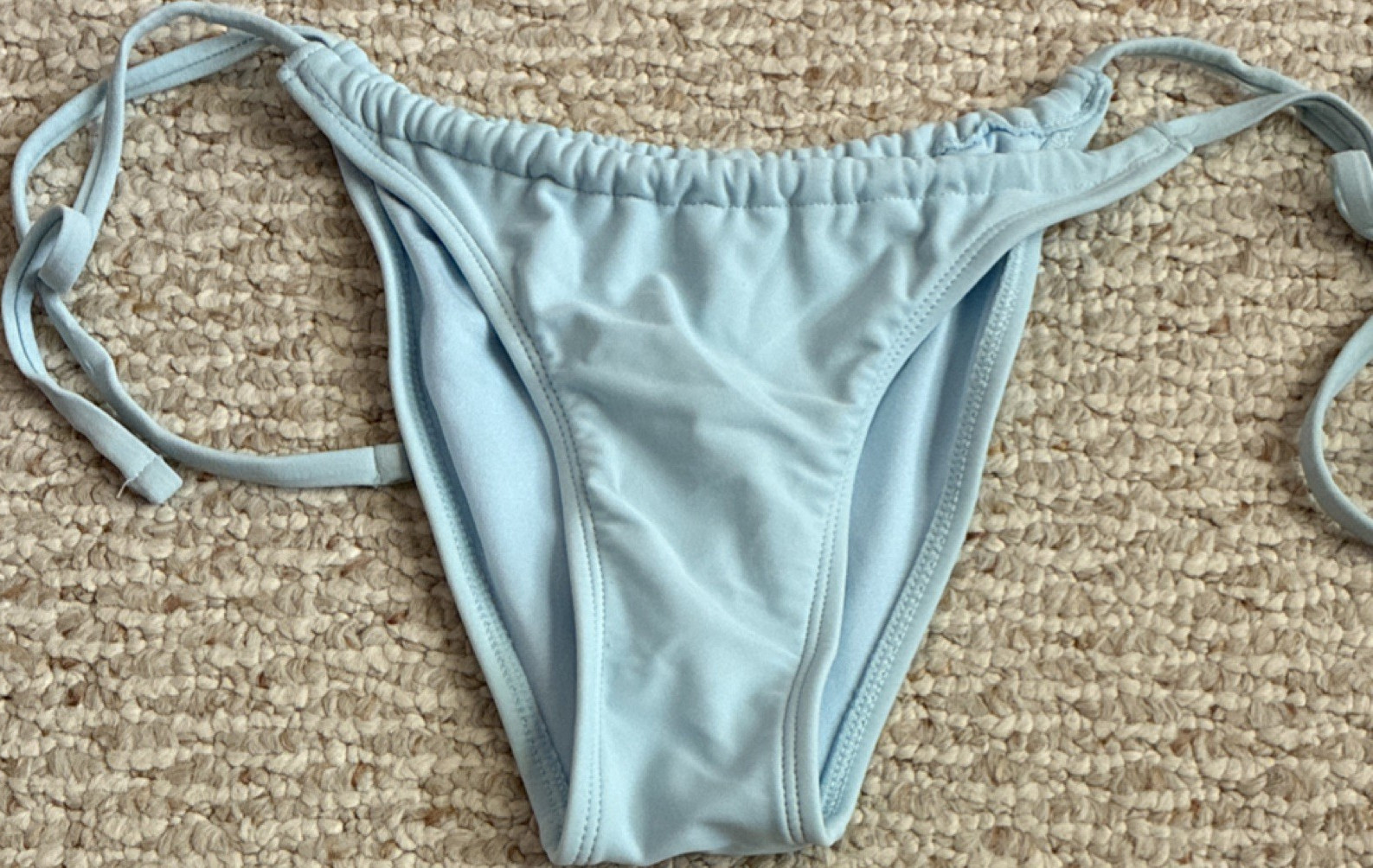 Xhilaration Women’s Light Blue Solid Bikini Bottom S Adjustable Recycled Plastic