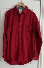 Nautica Men's Shirt Size Large Red Long Sleeve 100 Cotton New With Tags