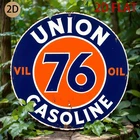Vintage Union 76 Gasoline Mid-Century Tin Metal Signs Home Décor 8x8