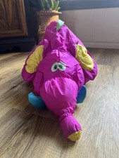 Fisher Price Vintage 90s Big Things Nylon Purple Elephant 1994 Stuffed Plush