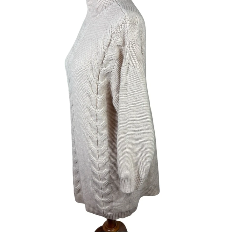 Vestido Suéter Princesa Polly Crema Cuello Simulado Cable Talla M/L Foto 4 de 4