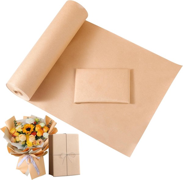 Braun Kraftpapier, NatüRliches Recyclingpapier, Geschenkpapier, Packpapier,-image