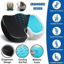 Memory Foam Seat Cushion Office Chair Car Seat Pad Coccyx Tailbone Pain Relief