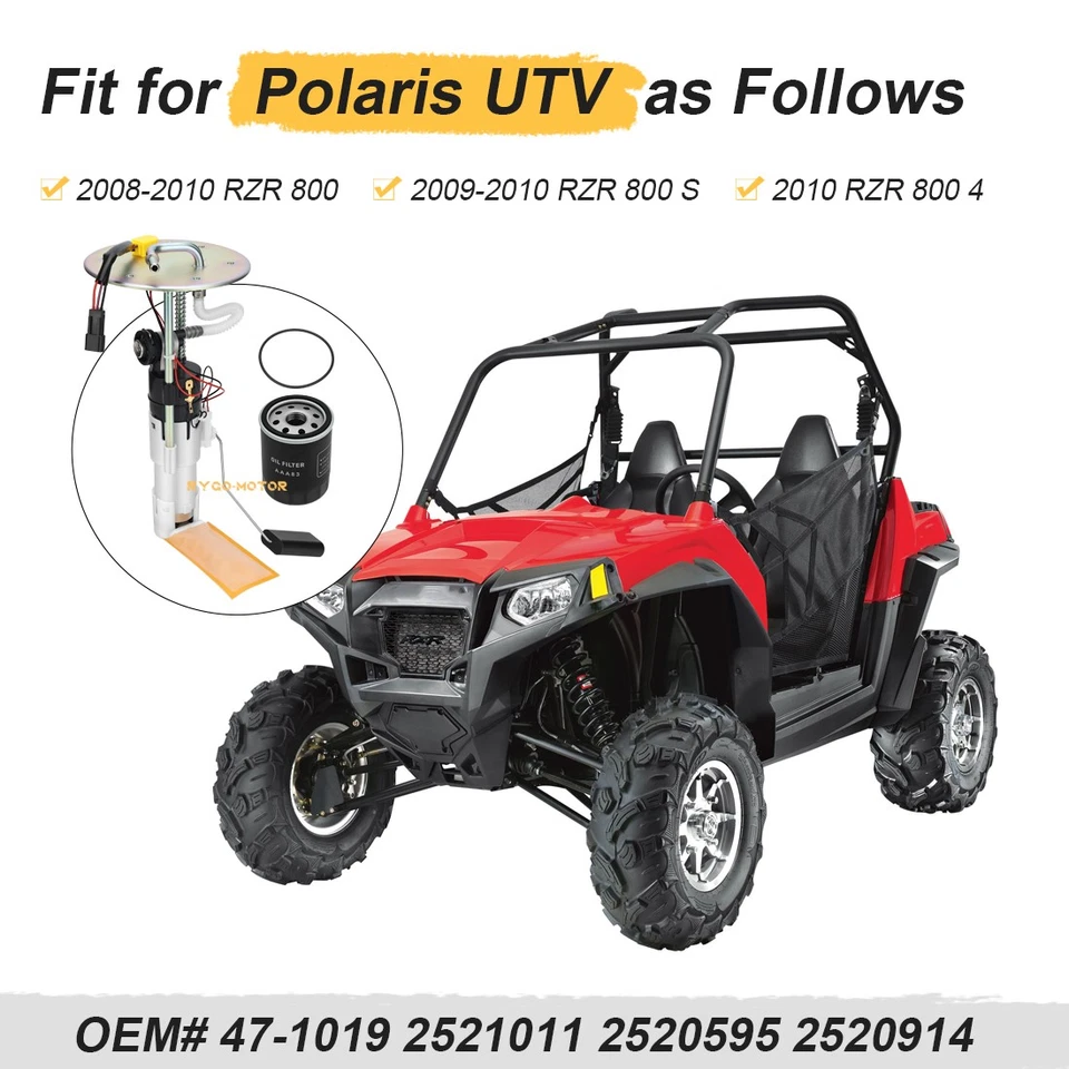Топливный насос в сборе для 2008 2009 2010 Polaris RZR 800 S 4x4 SXS 47-1019 - Изображение 2 из 4